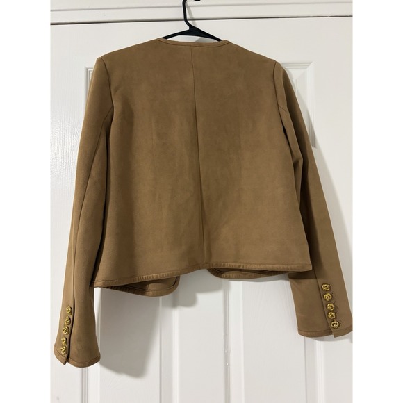 Women's jacket Camel / Tan Jacket Gold Buttons – Size XS – New with Tags - Picture 10 of 11